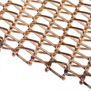 Zavjesa od metalnog lanca Metalna tkanina Mrežasta prevlaka u boji Spiralna pokretna traka za tkanje