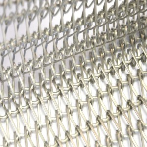 Metal Chain Curtain Metal Fabric Mesh Colored Coating Spiral Weaving Conveyor Belt