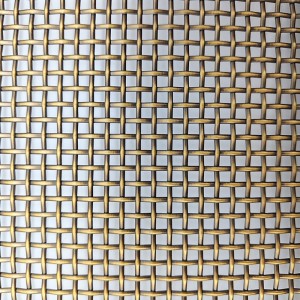Högkvalitativt guld mässing krympt vävt trådnät panel skärm för köksskåp dekoration